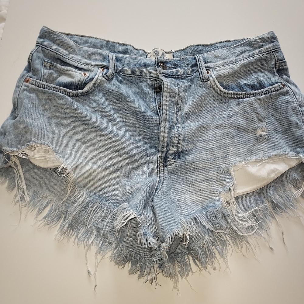 WE the free distressed shorts